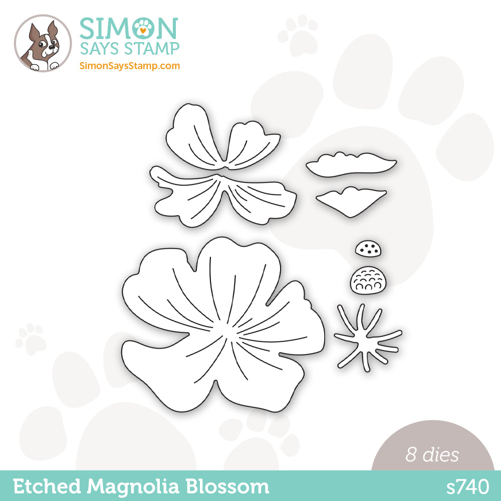 Simon Says Stamp ETCHED MAGNOLIA BLOSSOM Wafer Dies s740