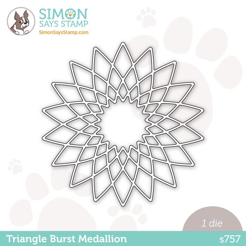 Simon Says Stamp TRIANGLE BURST MEDALLION Wafer Dies s757