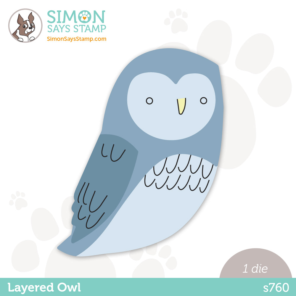 Simon Says Stamp LAYERED OWL Wafer Die s760 *