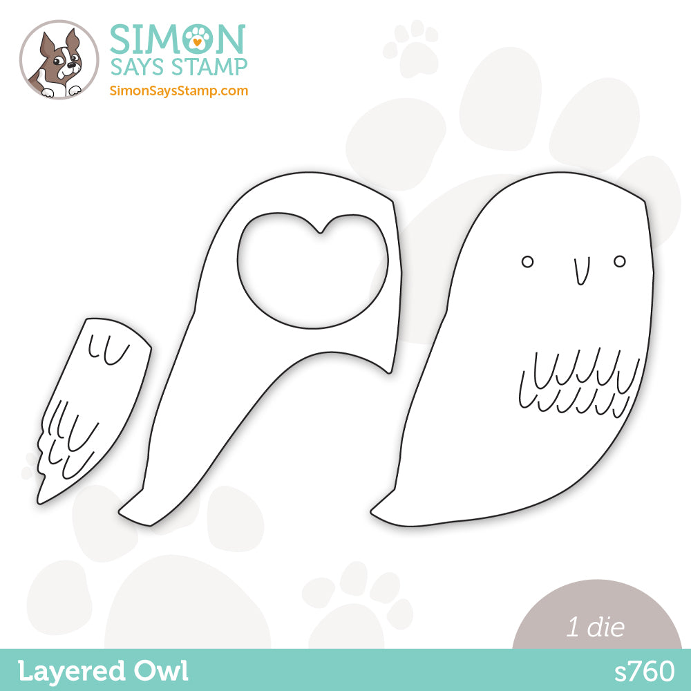 Simon Says Stamp LAYERED OWL Wafer Die s760 *