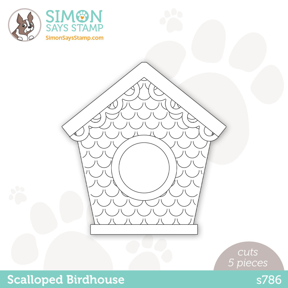Simon Says Stamp SCALLOPED BIRDHOUSE Wafer Dies s786 Cozy Hugs