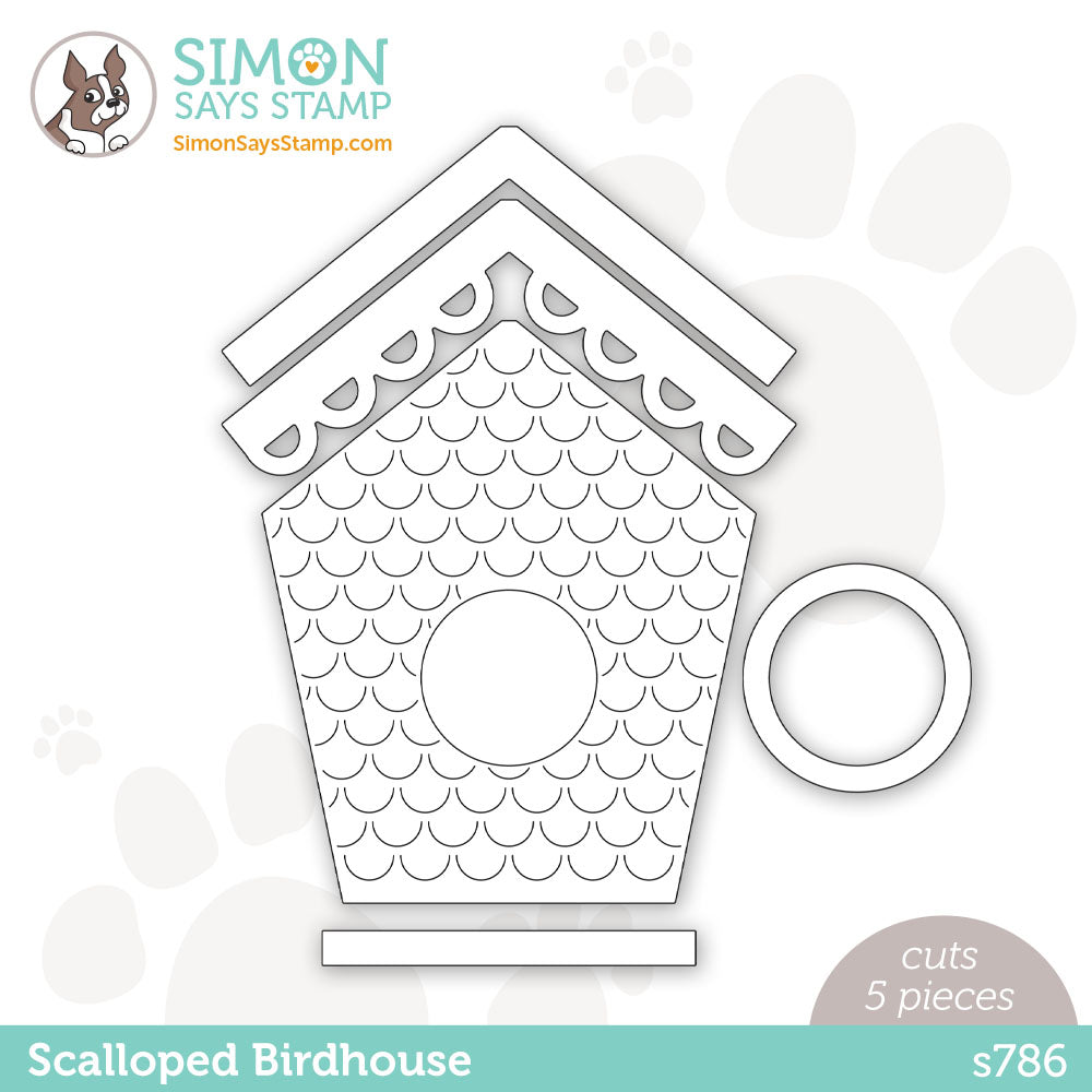 Simon Says Stamp SCALLOPED BIRDHOUSE Wafer Dies s786 Cozy Hugs