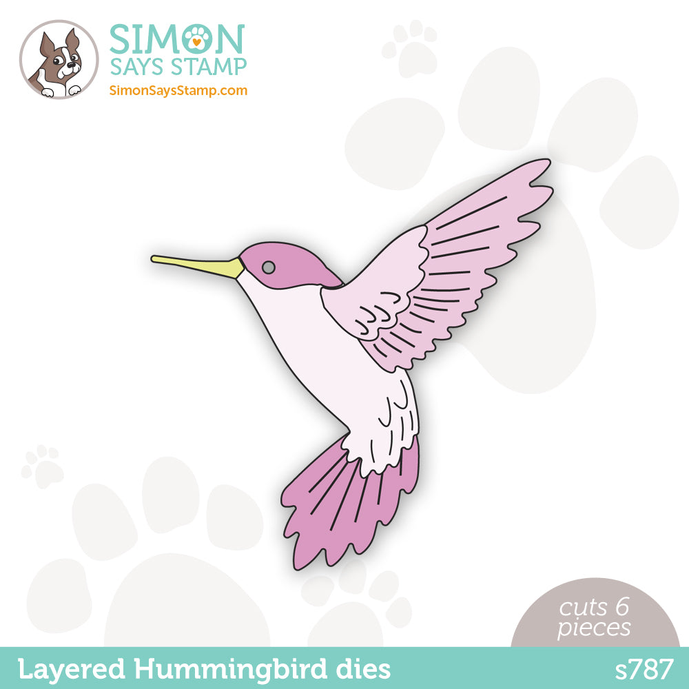 Simon Says Stamp LAYERED HUMMINGBIRD Wafer Dies s787