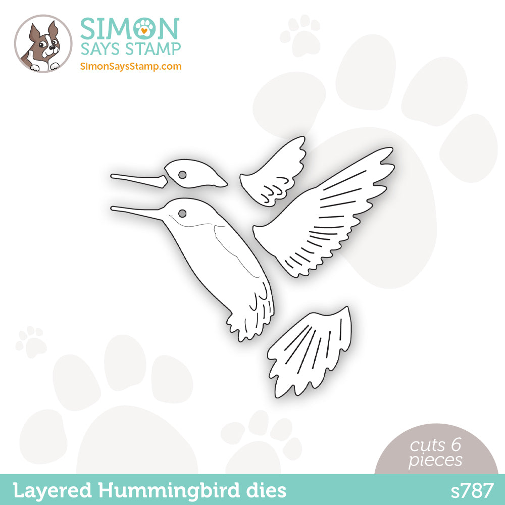 Simon Says Stamp LAYERED HUMMINGBIRD Wafer Dies s787