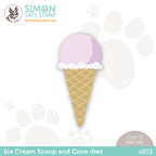Simon Says Stamp ICE CREAM SCOOP AND CONE Wafer Dies s803 *
