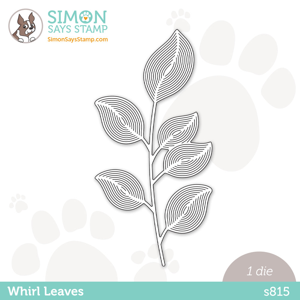 Simon Says Stamp WHIRL LEAVES Wafer Die s815
