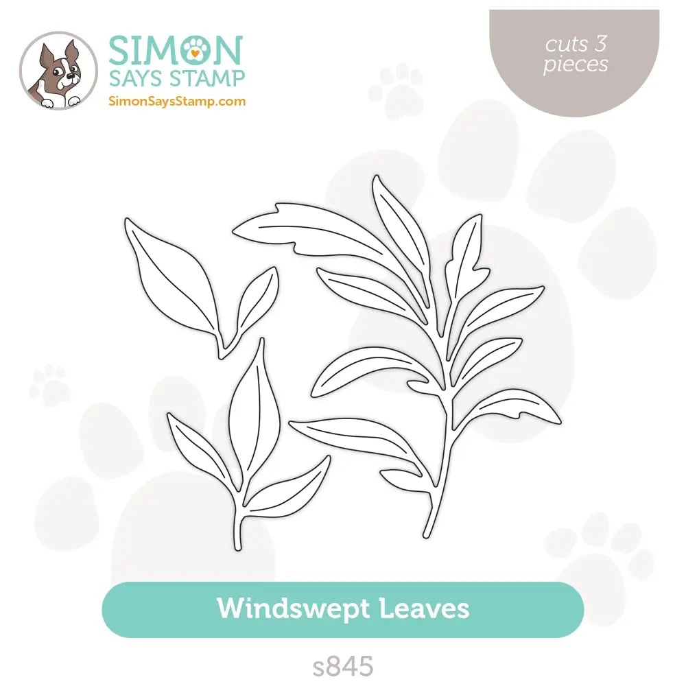 Simon Says Stamp Windswept Leaves Wafer Dies s845 Out Of This World