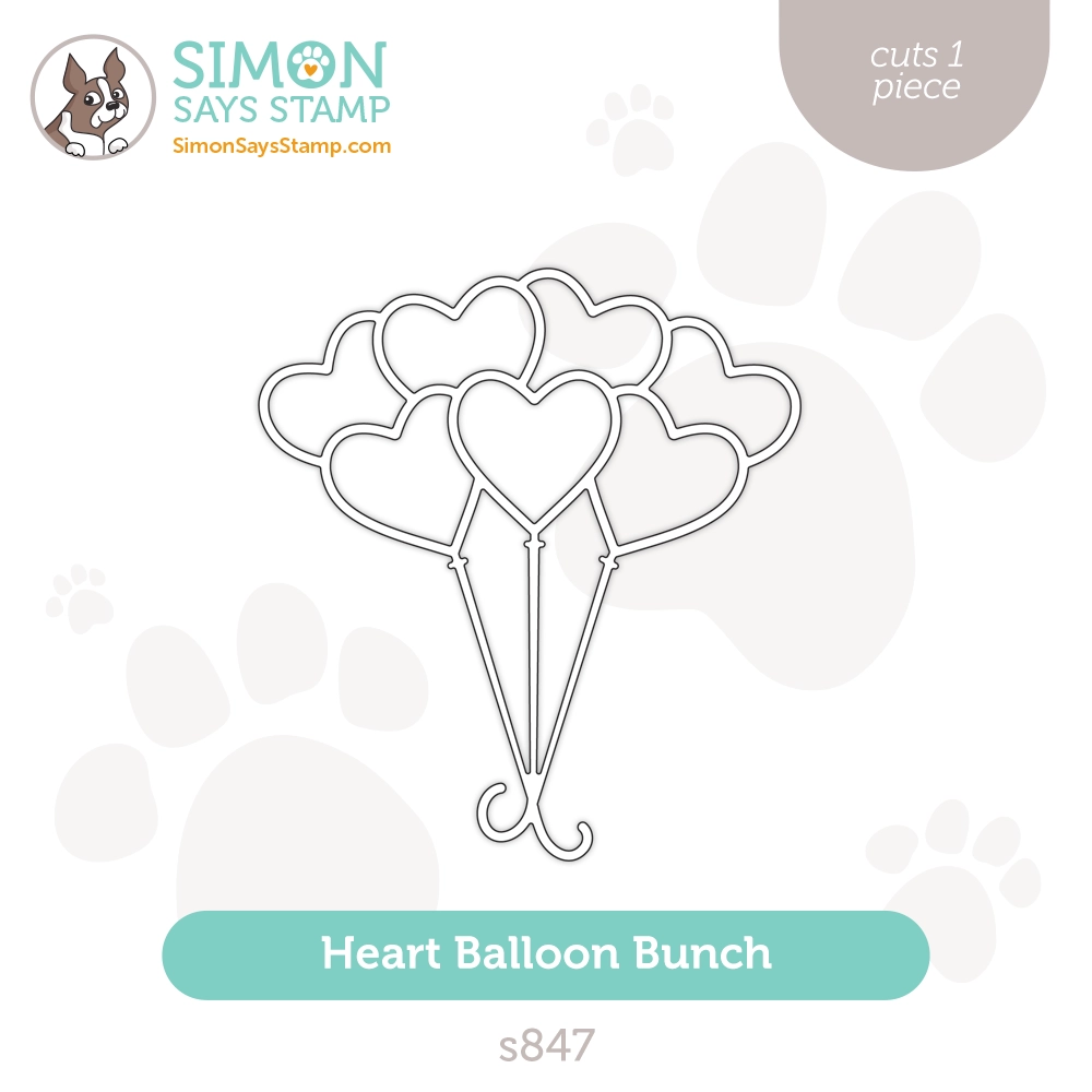 Simon Says Stamp Heart Balloon Bunch Wafer Die s847 Out Of This World