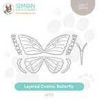Simon Says Stamp Layered Cosmic Butterfly Wafer Dies s859 Stamptember