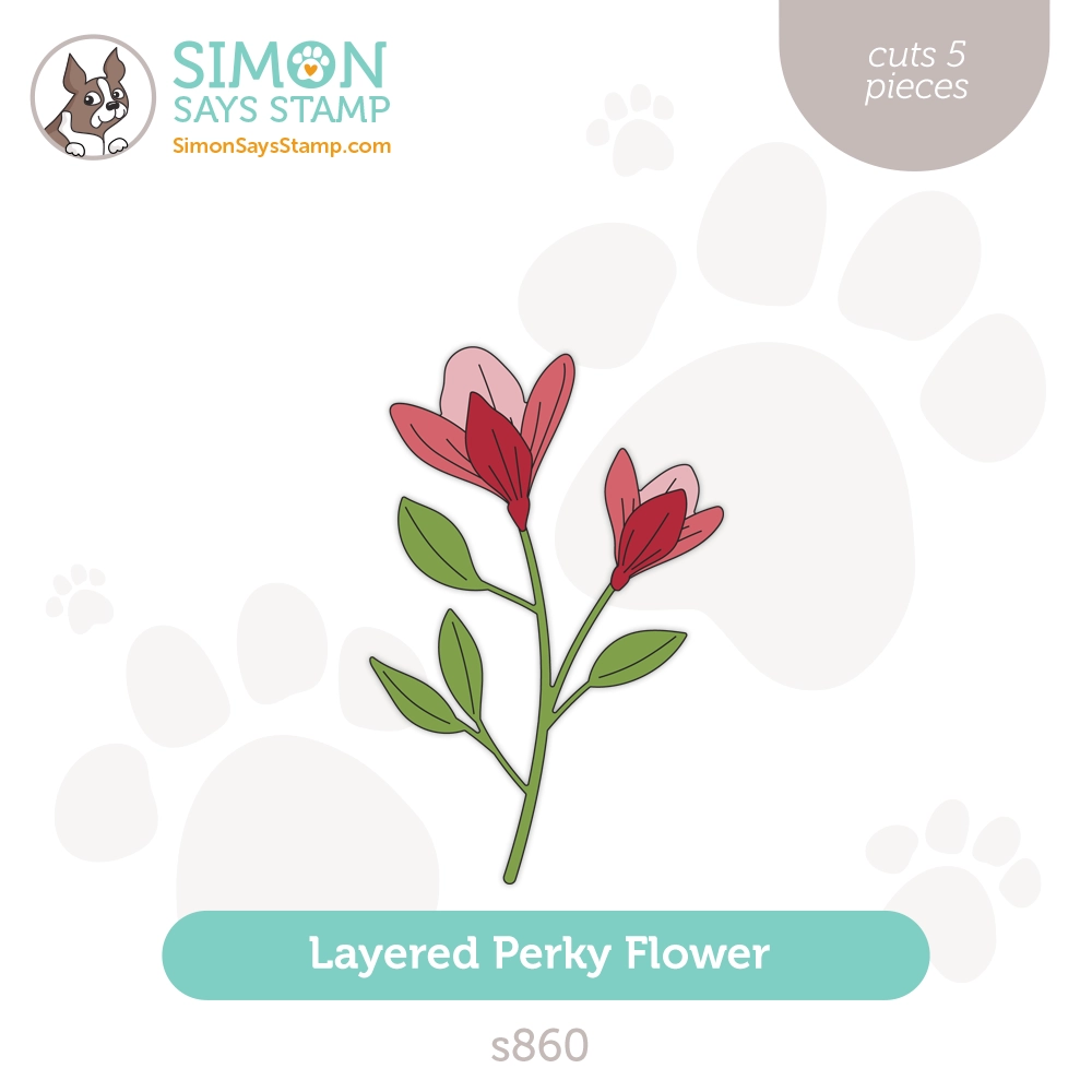 Simon Says Stamp Layered Perky Flower Wafer Die s860 Out Of This World