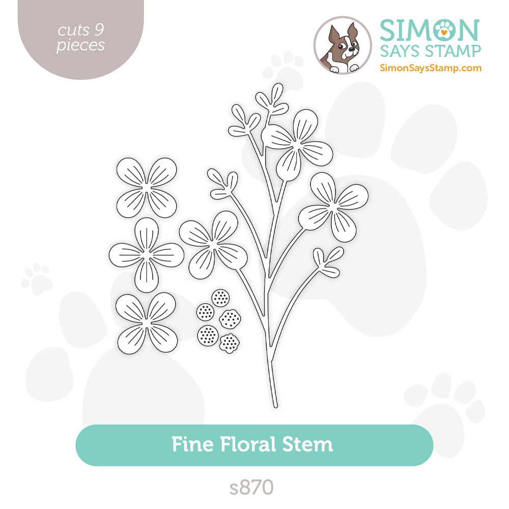 Simon Says Stamp Fine Floral Stem Wafer Dies s870 Splendor