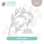 Simon Says Stamp Holly Sprigs Wafer Die s874 Stamptember