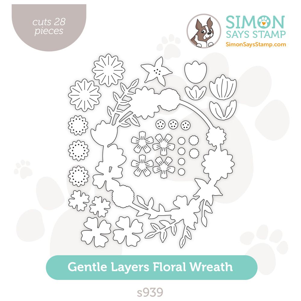 Simon Says Stamp Gentle Layers Floral Wreath Wafer Dies s939 Sunny Vibes
