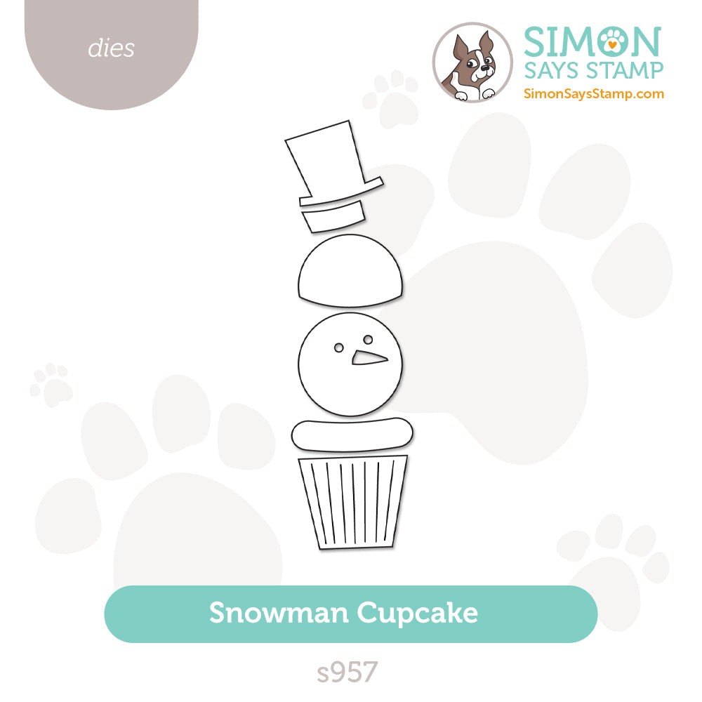 Simon Says Stamp Snowman Cupcake Wafer Dies s957 Festive Fun