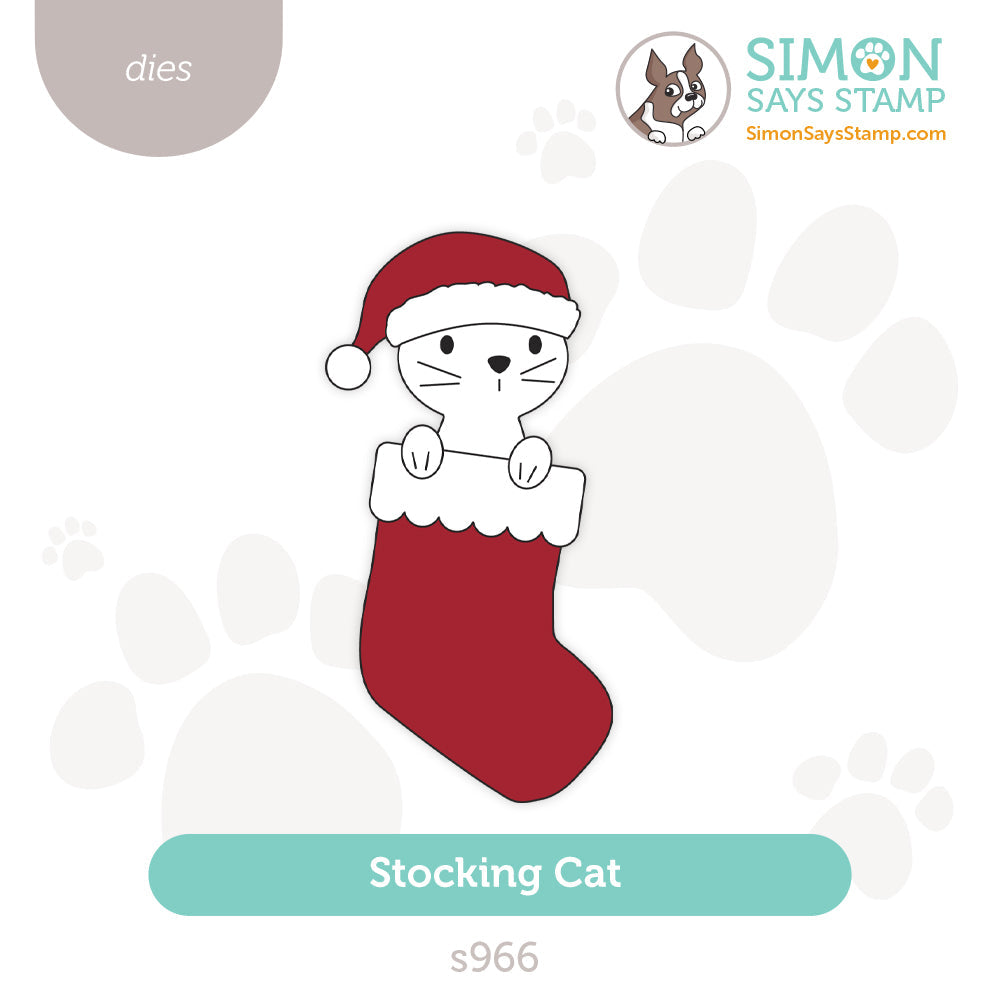 Simon Says Stamp Stocking Cat Wafer Dies s966 Sweet Wishes