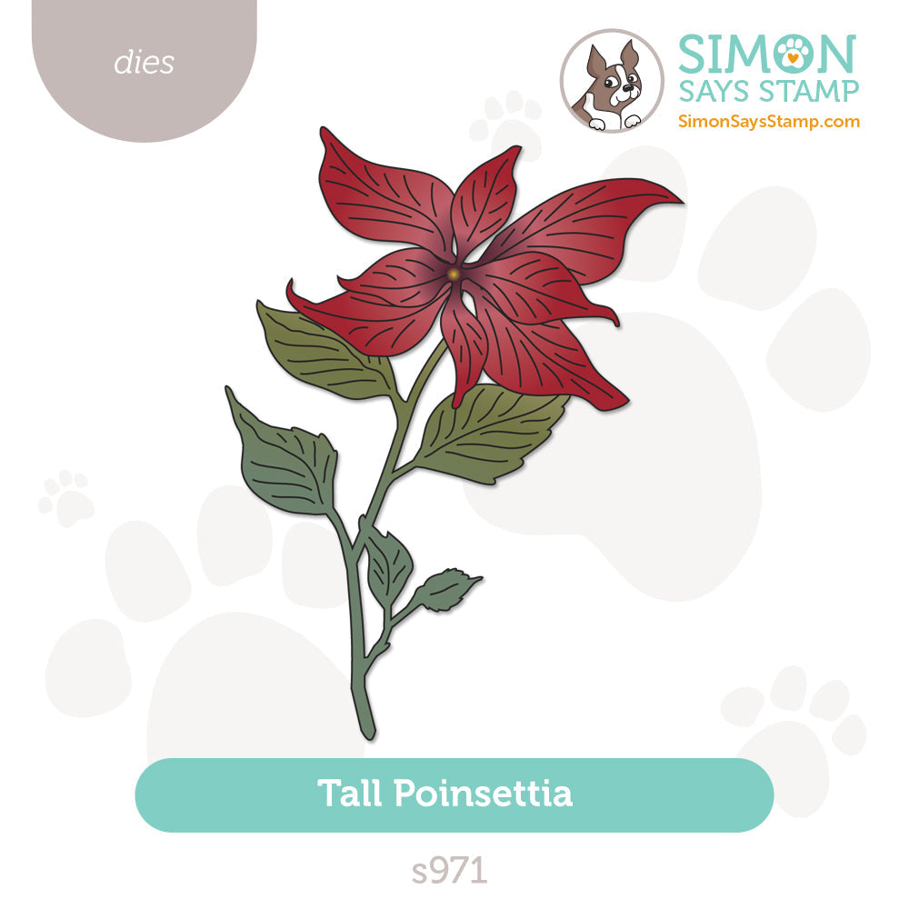 Simon Says Stamp Tall Poinsettia Wafer Dies s971 Festive Fun