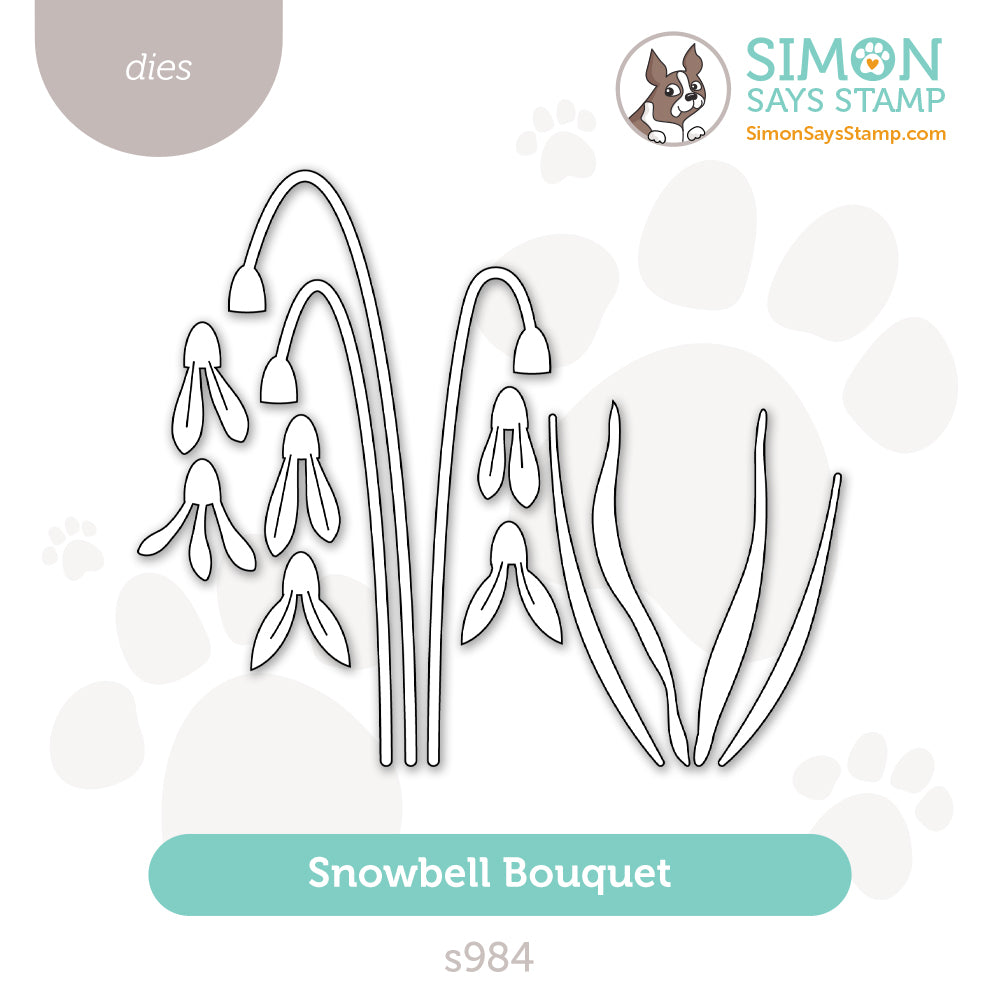 Simon Says Stamp Snowbell Bouquet Wafer Dies s984 Rain or Shine