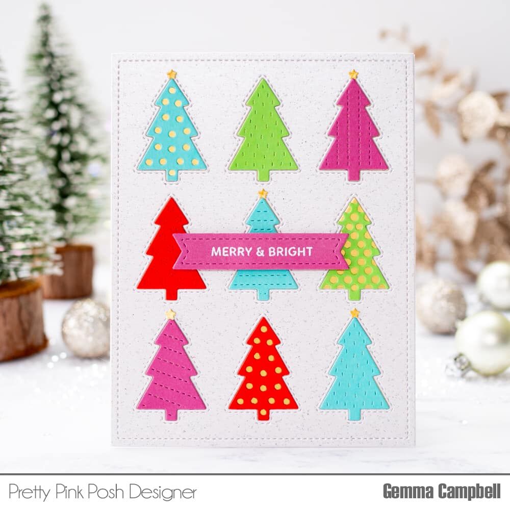 Pretty Pink Posh Tree Cover Dies merry and bright