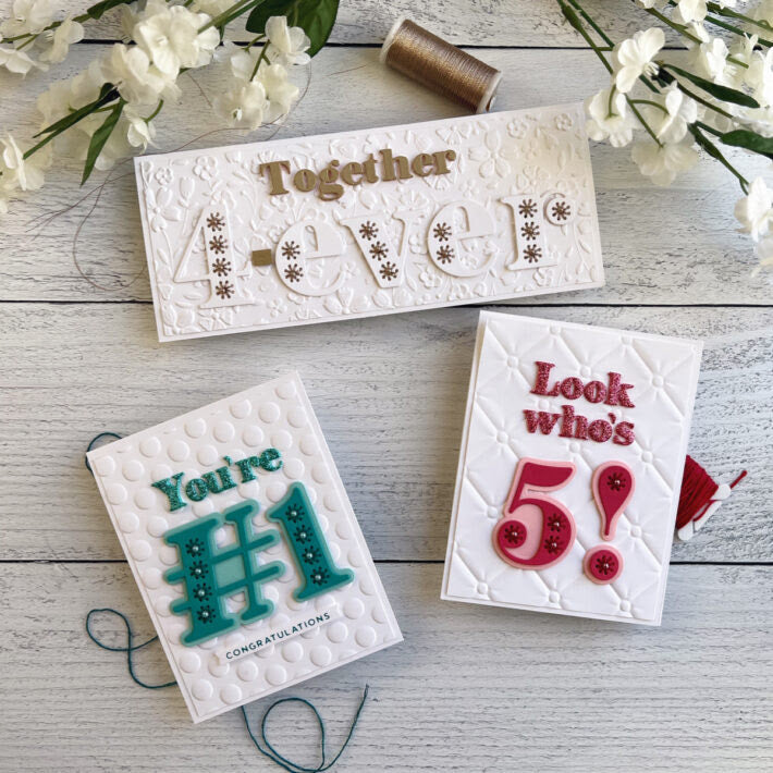 S5-577 Spellbinders Stitched Punctuation and Symbols Etched Dies embossing