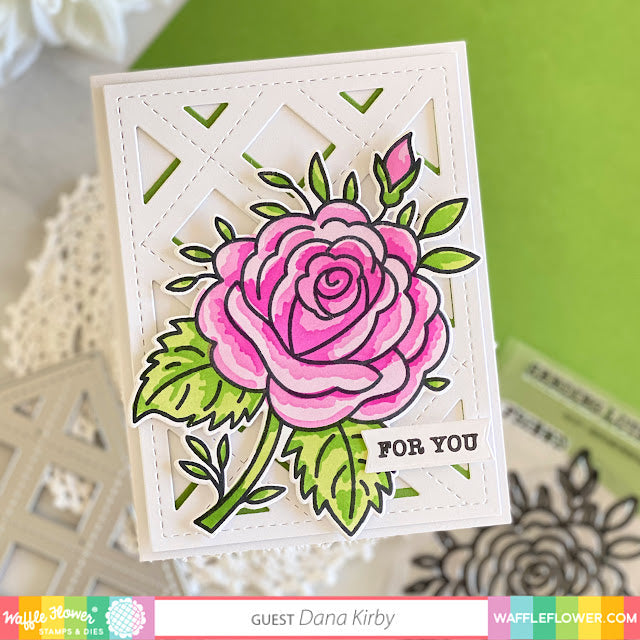 Waffle Flower Sketched Rose Coordinating Die 421372 for you