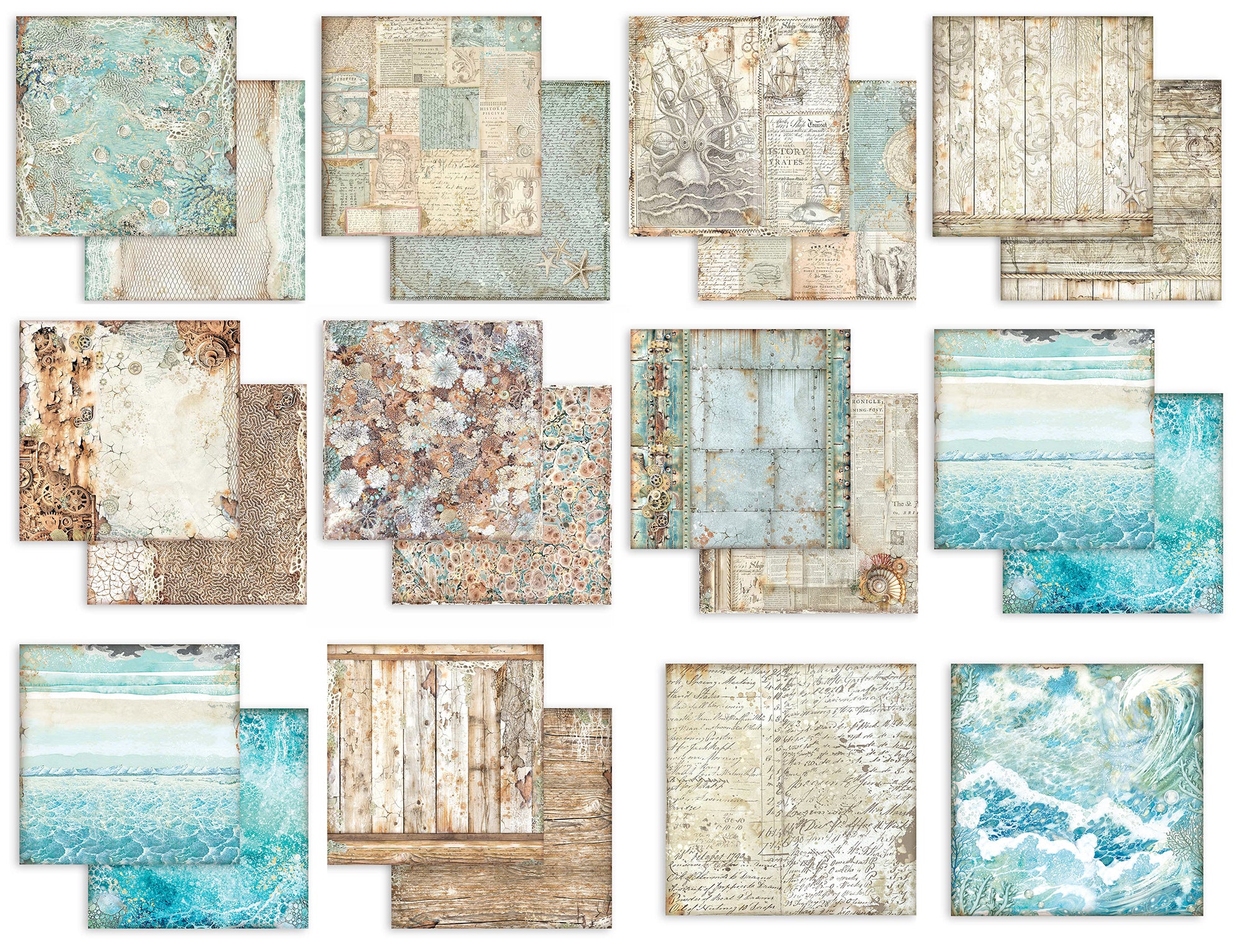 Stamperia Songs of the Sea Backgrounds 12” x 12” Paper Collection –  Kreative Kreations