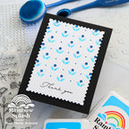 Rainbow Splash Stencil Scandi Flora Motif rss107 Thank You Card