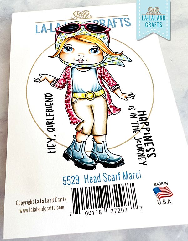 La-La Land Crafts Cling Stamp Head Scarf Marci 5529