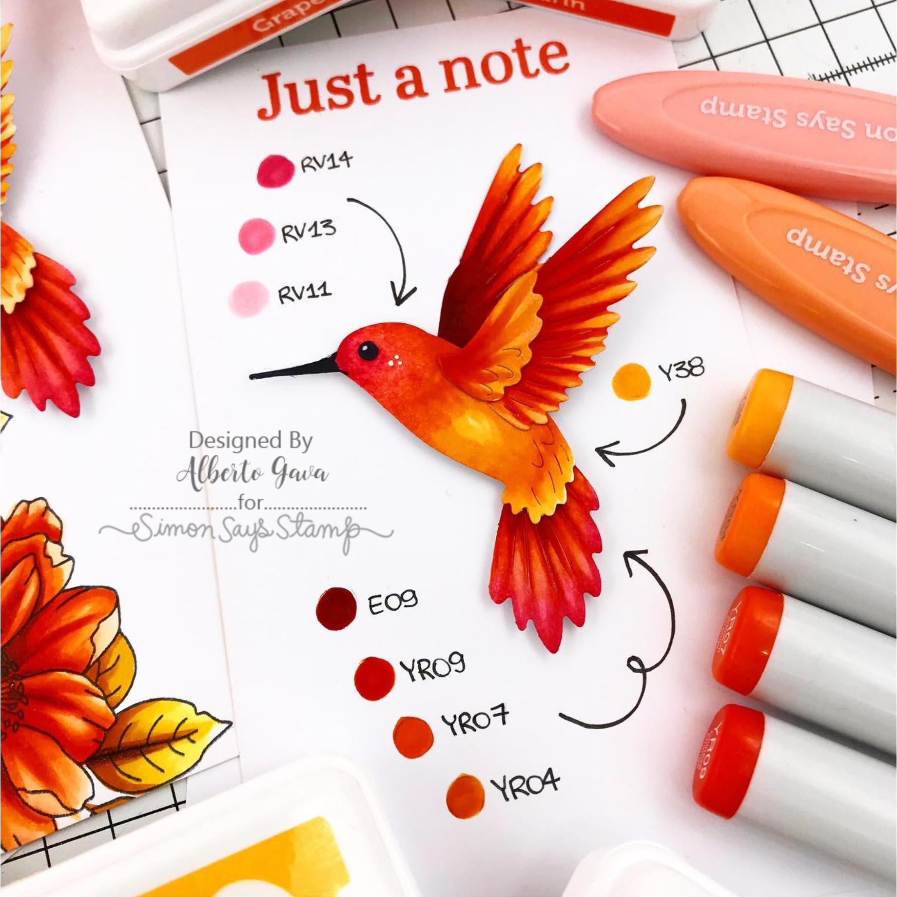 Simon Says Stamp! Simon Says Stamp LAYERED HUMMINGBIRD Wafer Dies s787 Color Tutorial | color-code:ALT02