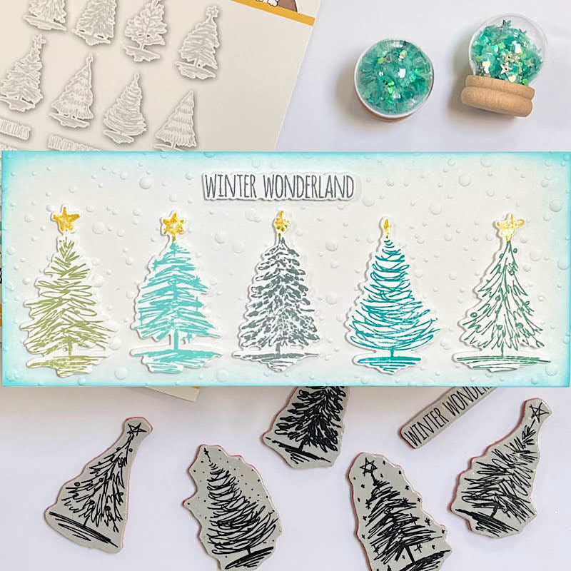 Tim Holtz Cling Rubber Stamps Scribbly Christmas cms249