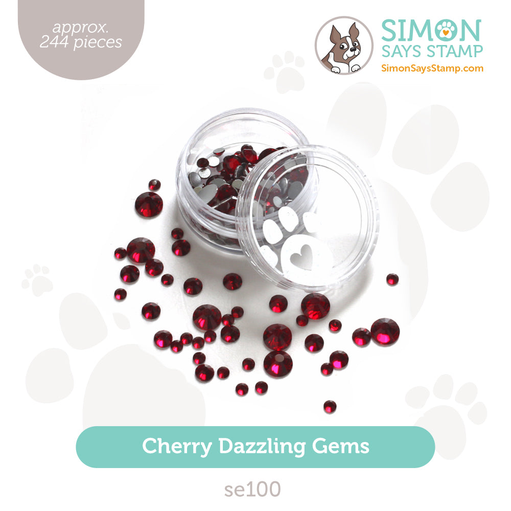 Simon Says Stamp Pawsitively Dazzling Gems Cherry se100 Be Bold