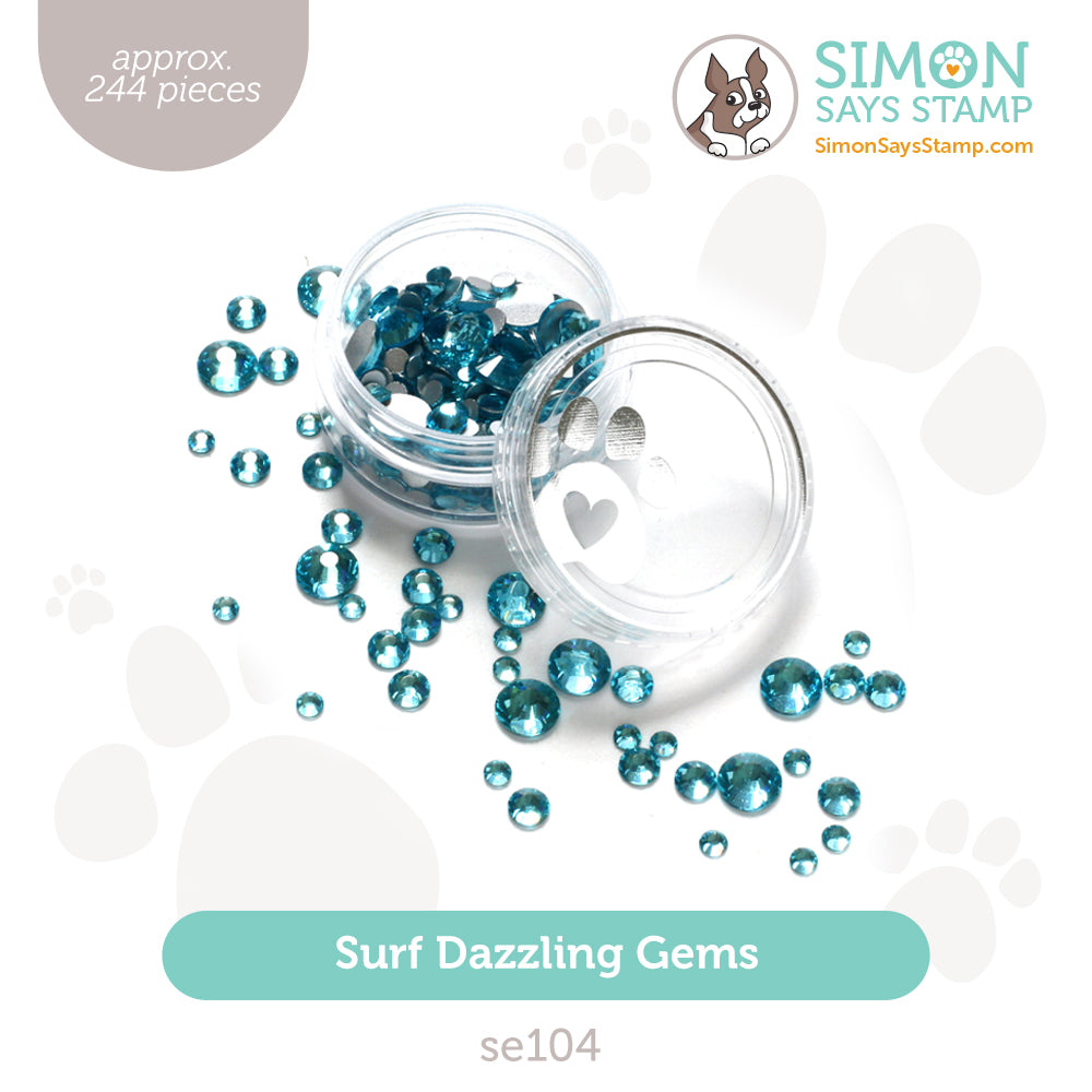 Simon Says Stamp Pawsitively Dazzling Gems Surf se104 Be Bold