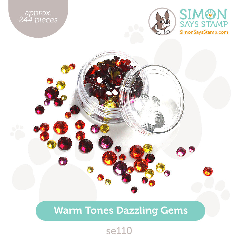 Simon Says Stamp Pawsitively Dazzling Gems Warm Tones se110 Celebrate