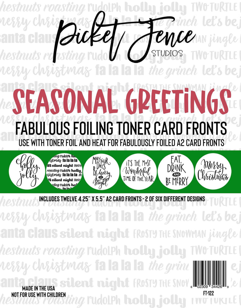 Picket Fence Studios Seasonal Greetings Toner Card Fronts ft-122