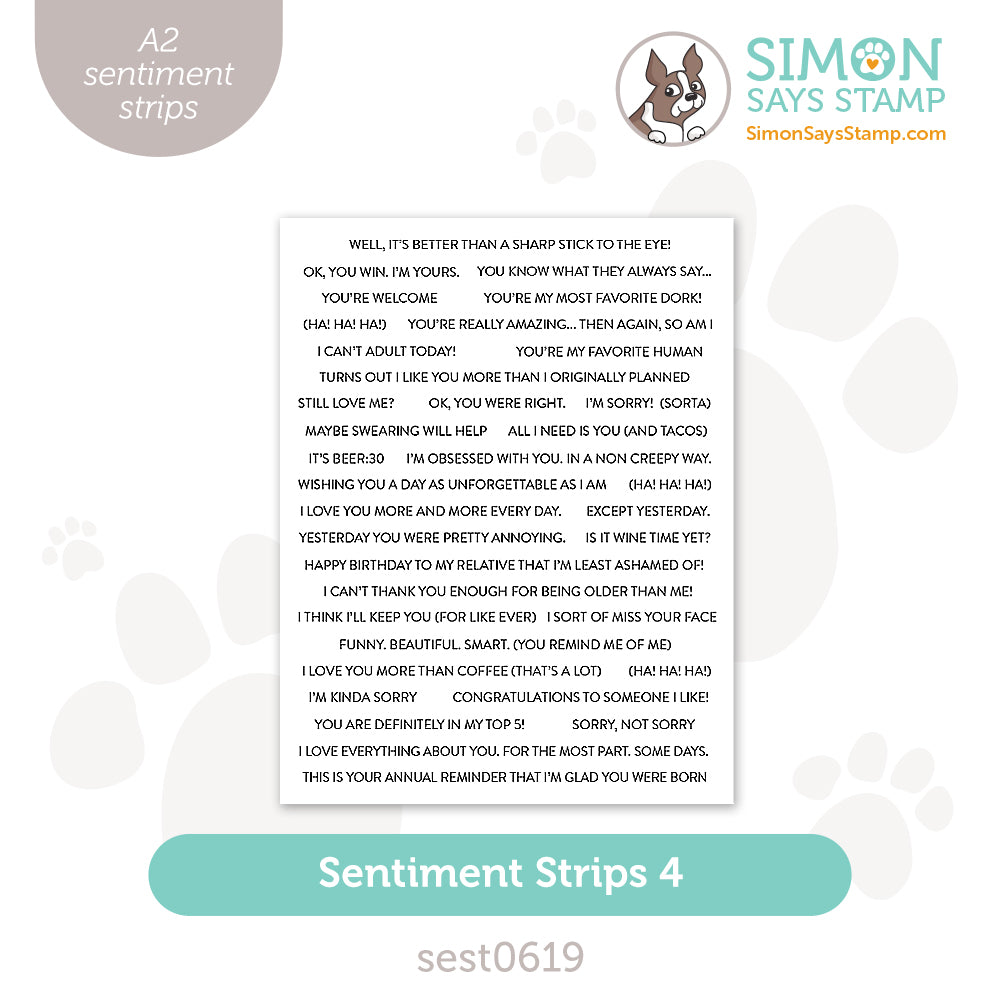 Simon Says Stamp SENTIMENT STRIPS 4 sest0619