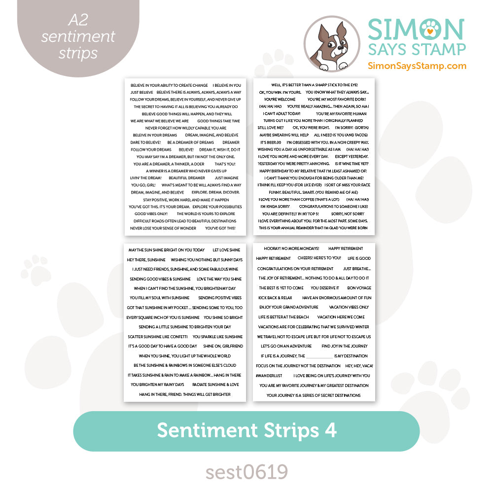 Simon Says Stamp SENTIMENT STRIPS 4 sest0619