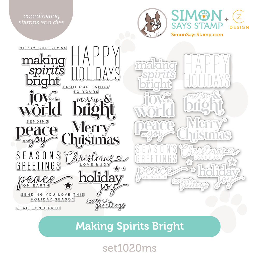 CZ Design Stamps and Dies Making Spirits Bright set1020ms