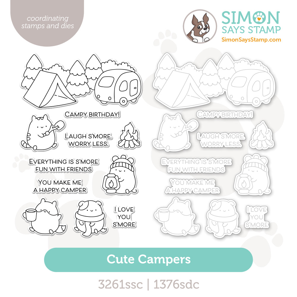 Simon Says Stamps and Dies Cute Campers set1024cc Happy Camper