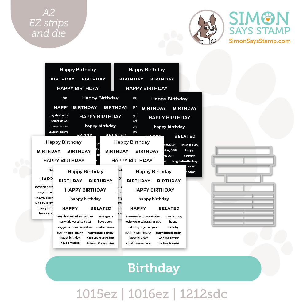Simon Says Stamp EZ Strips and Die Birthday set1025ez