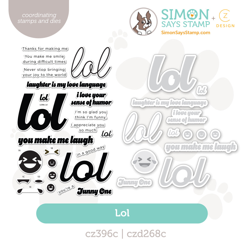 CZ Design Stamps and Dies LOL set1033lol Happy Camper