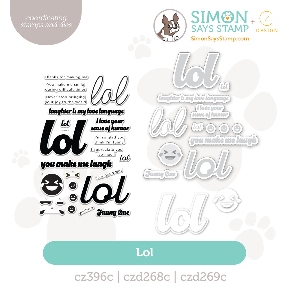 CZ Design Stamps and Dies LOL + Emoji Bundle set1034lot Happy Camper