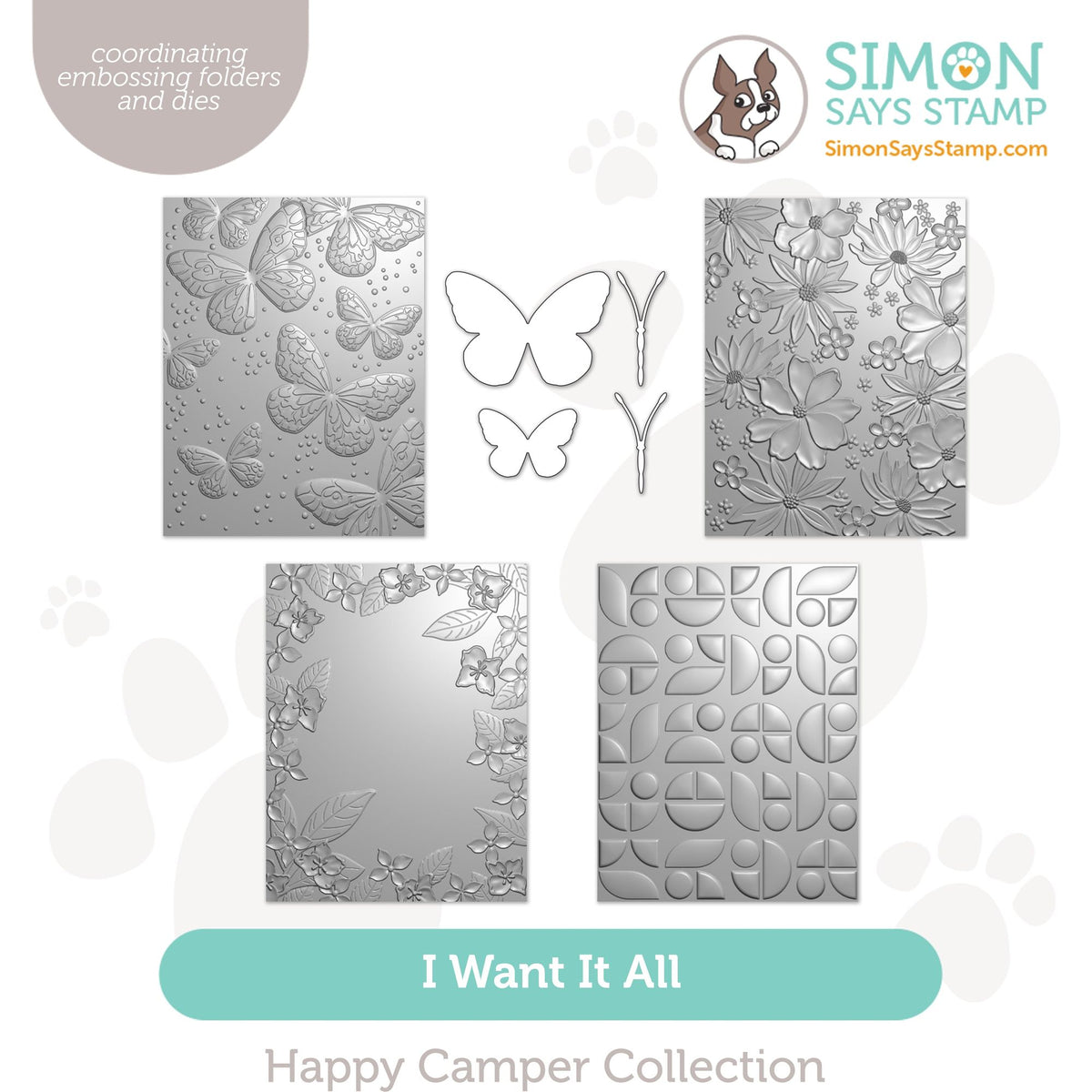 Simon Says Stamp Happy Camper Collection I Want It All Embossing Folde Simon Says Stamp Happy Camper Collection I Want It All Embossing Folde