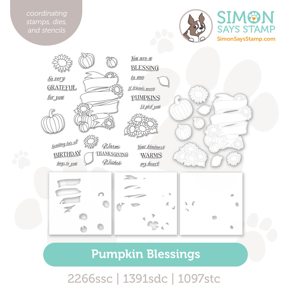Simon Says Stamps Dies and Stencils Pumpkin Blessings set1051pb STAMPtember