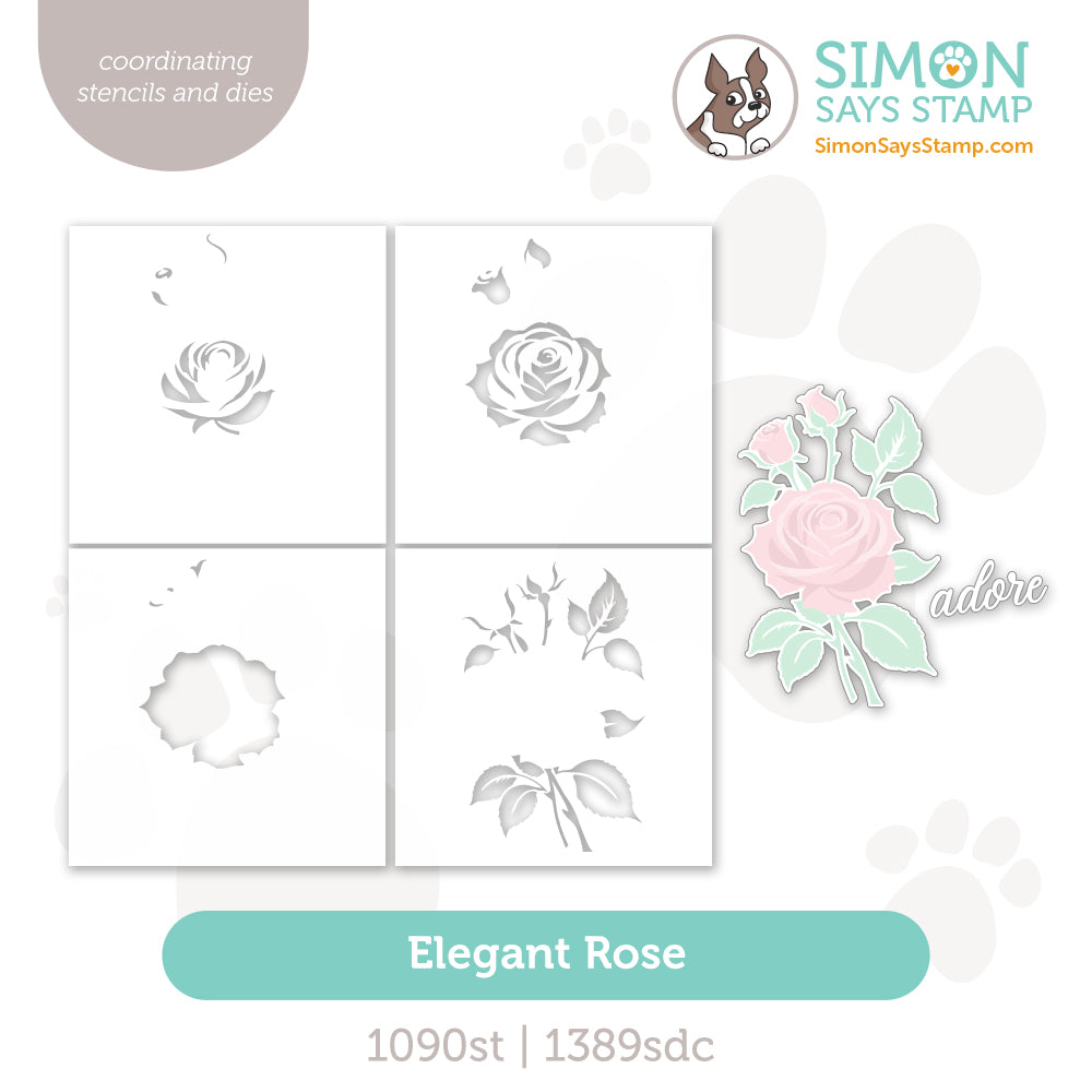 Simon Says Stencils and Dies Elegant Rose set1055er STAMPtember
