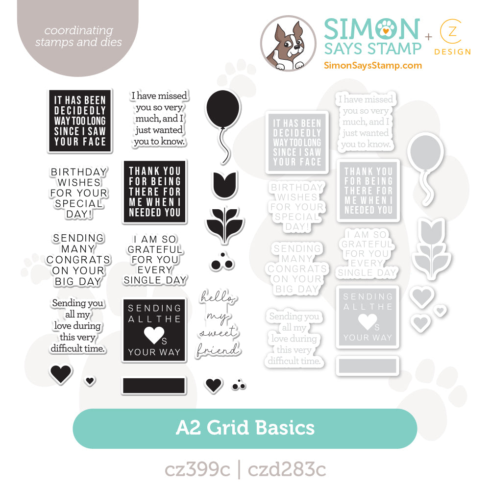 CZ Design Stamps And Dies A2 Grids Basics set1064ag