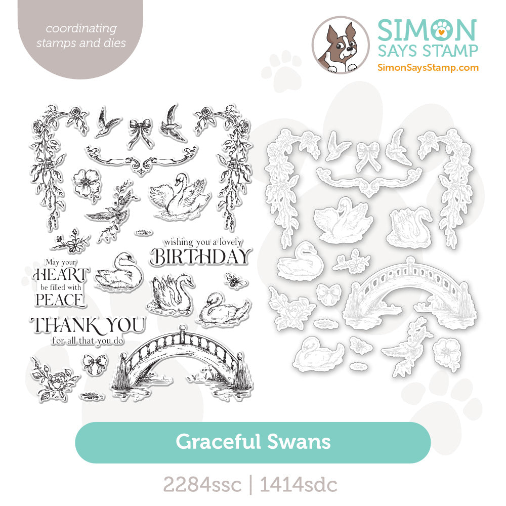 Simon Says Stamps and Dies Graceful Swans set1068gs Sugar and Spice