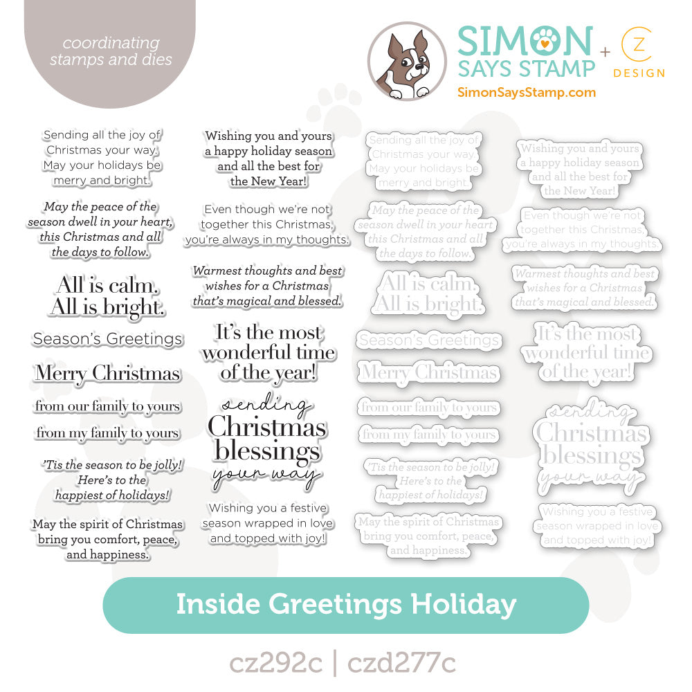 CZ Design Stamps and Dies Inside Greetings Holiday set1070ig Sugar and Spice