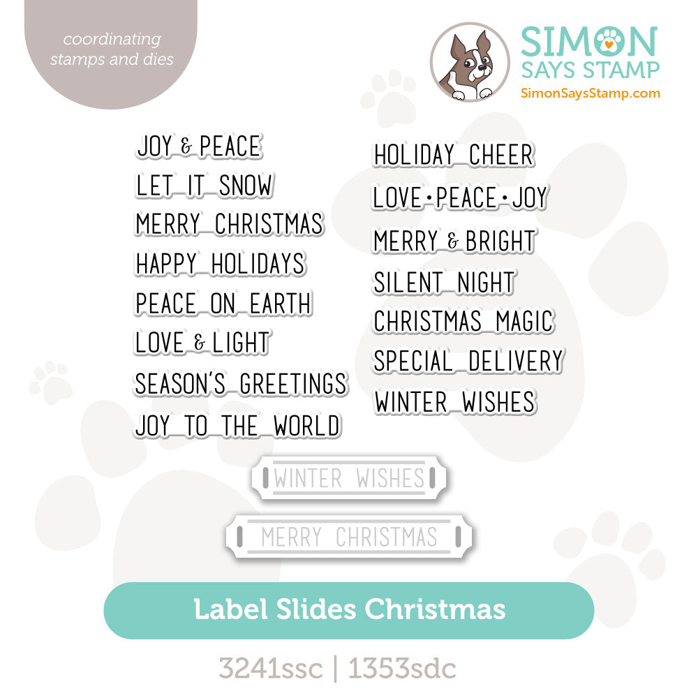 Simon Says Stamps and Dies Label Slides Christmas set1078ps Sugar and Spice