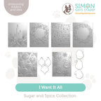 Simon Says Stamp Sugar And Spice Collection I Want It All Embossing Folders set1081ef