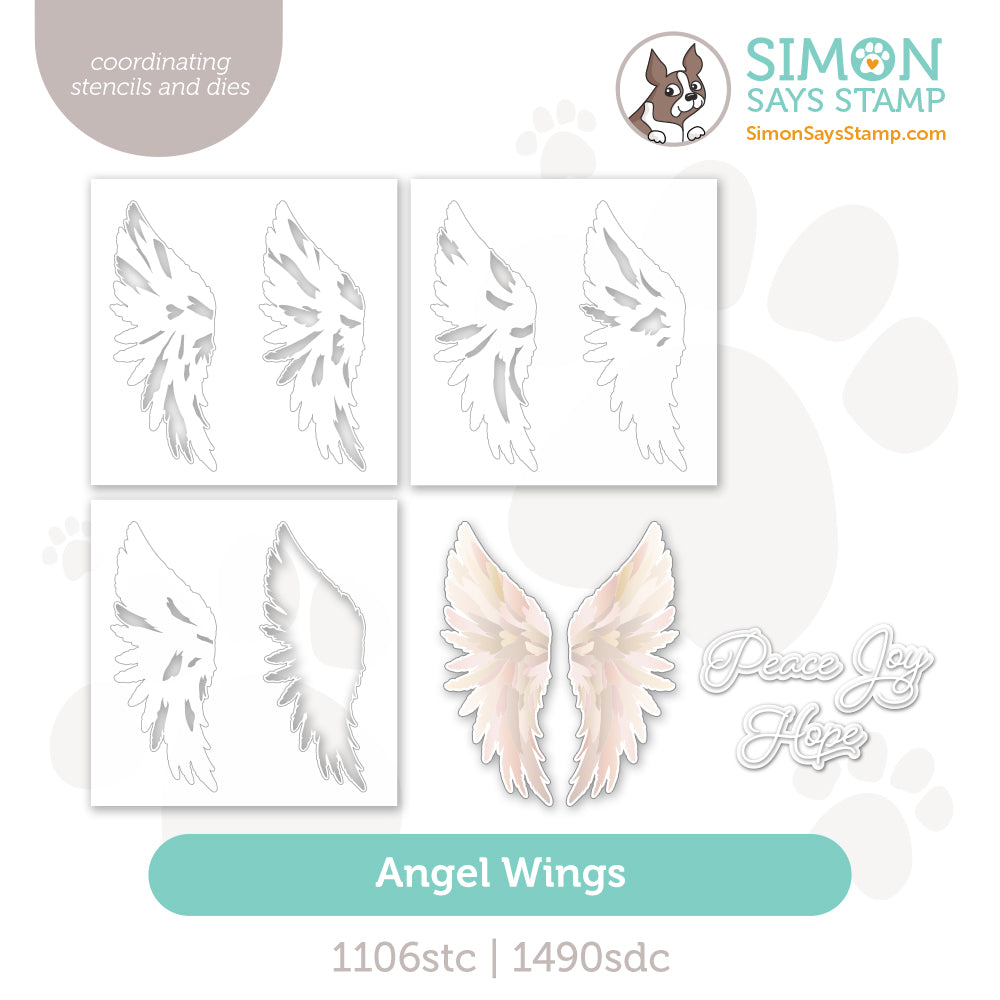Simon Says Stencils and Dies Angel Wings set1099aw And Everything Nice