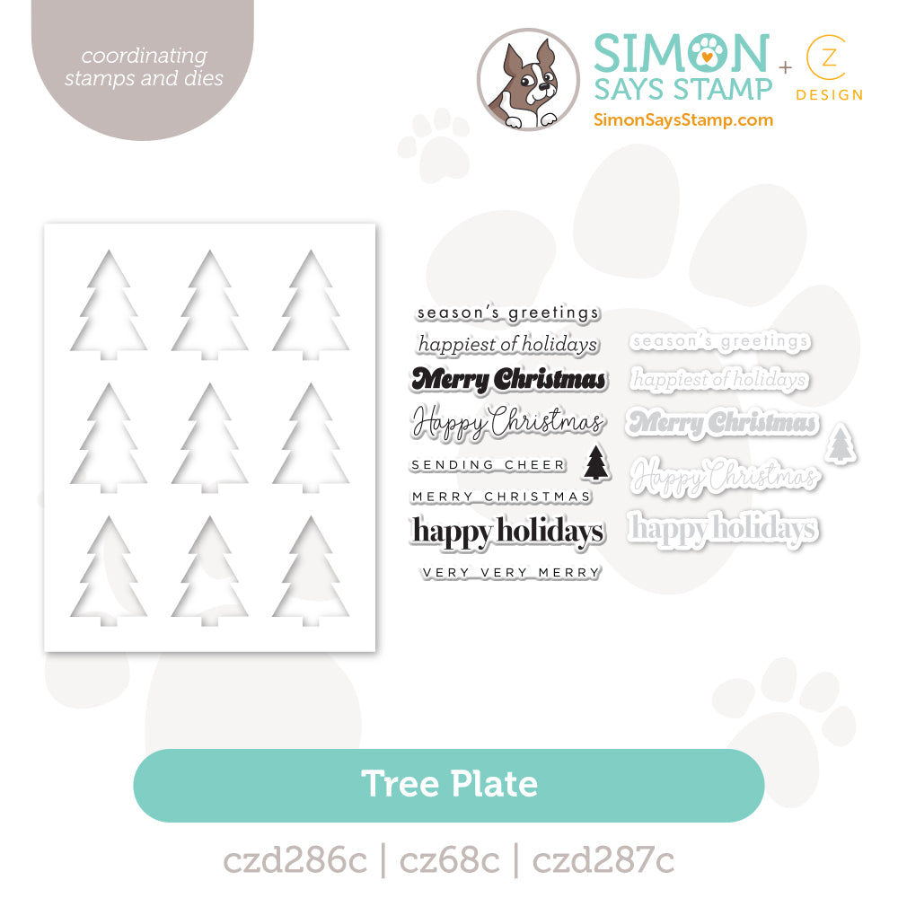CZ Design Stamps and Dies Tree Plate Greetings Bundle set1104tp And Everything Nice